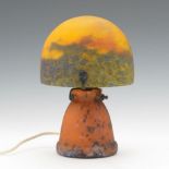 Muller Freres Lorraine Art Glass Lamp 6" D x 4-1/2" shadeArt glass mushroom shaped, signed