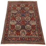 Bakhtiari Garden Panel Carpet, 20th Century 10'4-3/8" x 6'8-1/2"Wool on cotton weft, thick, dense