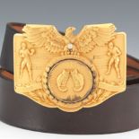 Boxing "Diamond Belt", Dated 1939  3-3/4" x 2-3/4" belt buckle Gold over copper, matte and