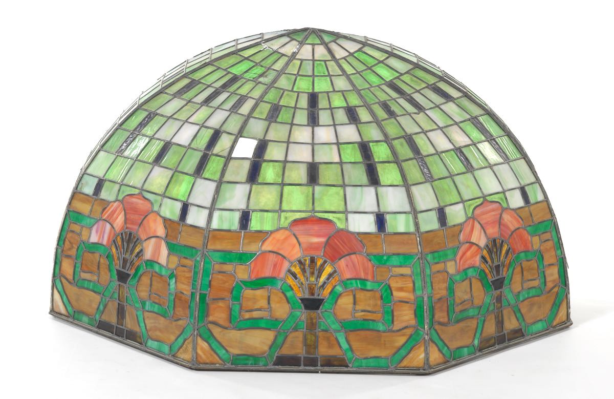 Stained Glass Canopy, Chicago Illinois, ca. early 20th Century   48"W x 24"D x 26"T Has five - Image 2 of 9