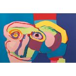 Karel Appel (Dutch, 1921-2006) 28-1/4" x 41-1/4" paper size "Dream Colored Head", 1970.  Color