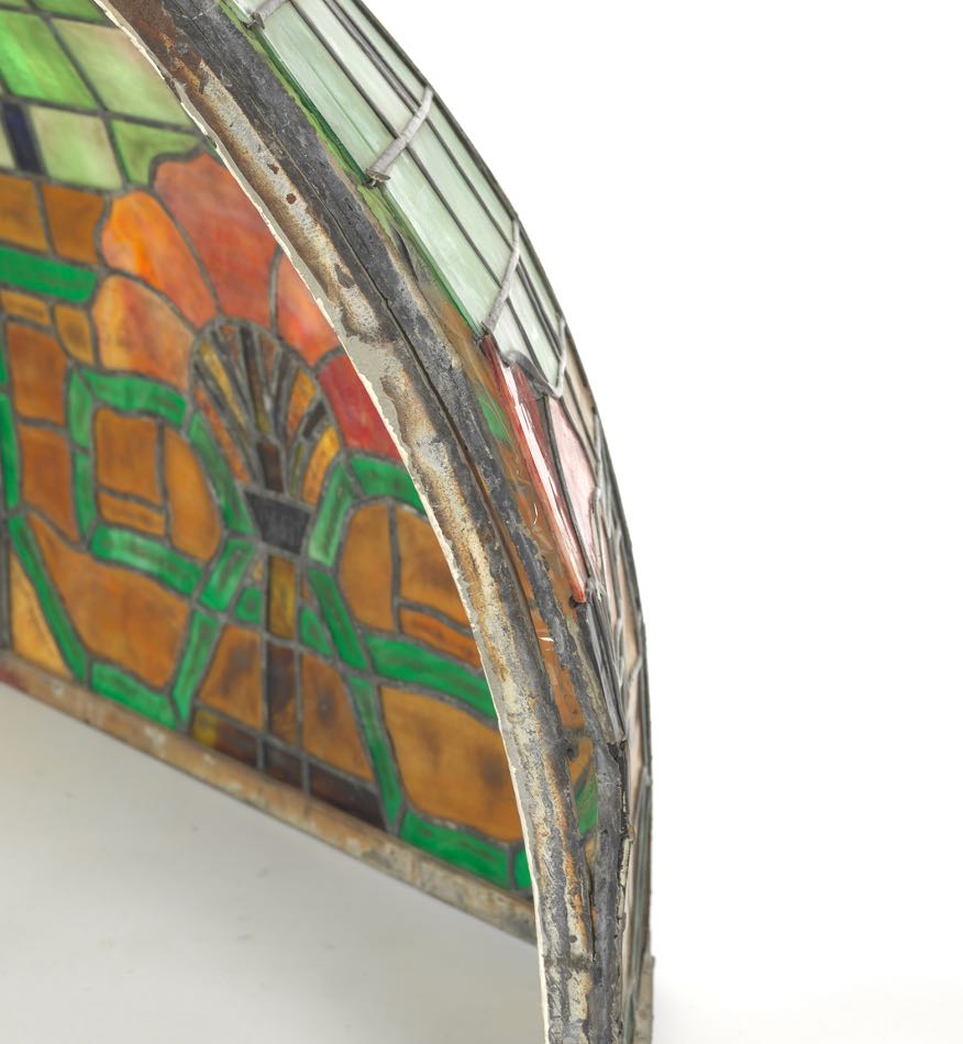 Stained Glass Canopy, Chicago Illinois, ca. early 20th Century   48"W x 24"D x 26"T Has five - Image 8 of 9