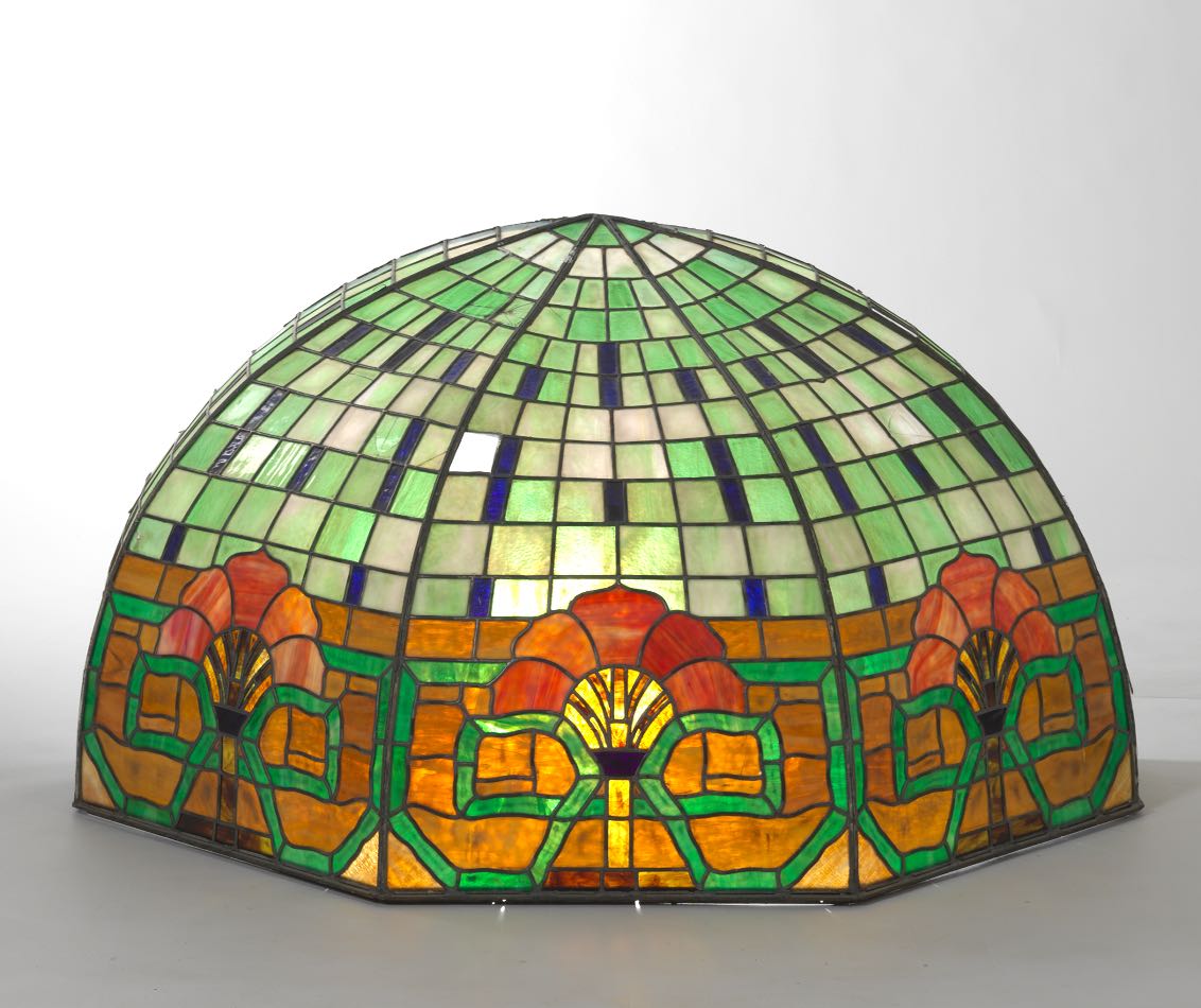 Stained Glass Canopy, Chicago Illinois, ca. early 20th Century   48"W x 24"D x 26"T Has five