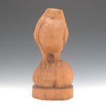 Henry Mitchell 15 1/2" x 7 1/4"Perching Owl.  Carved wooden sculpture, signature on base.  Online