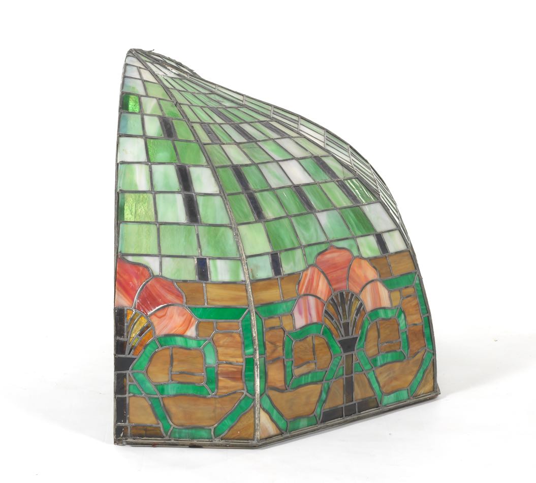 Stained Glass Canopy, Chicago Illinois, ca. early 20th Century   48"W x 24"D x 26"T Has five - Image 3 of 9