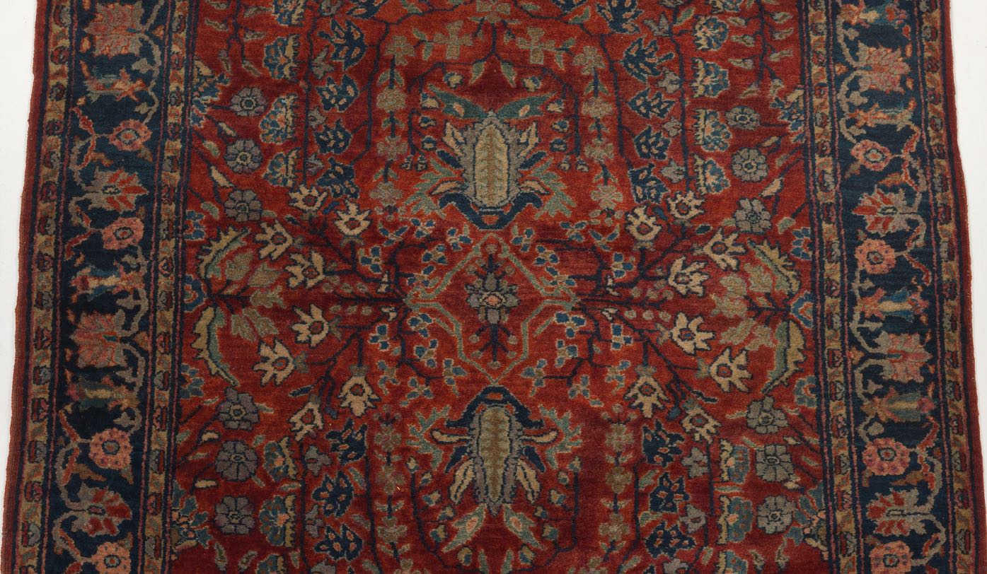 Lilihan Carpet, 19th Century 6'11" x 4'4"Wool on cotton weft with flowering tree design on garnet - Image 2 of 2