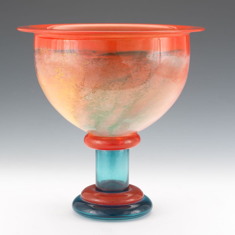 Kjell Engman for Kosta Boda Monumental Art Glass Vase 11-1/2" x 11-1/4"Large blown glass bowl with - Image 2 of 8