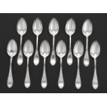 Eleven Gorham Sterling Silver Serving Spoons, "Olive" Pattern, Retailed by M.W. Galt & Bro., ca.