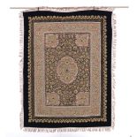 Silk and Jeweled Wall Tapestry 51-1/2" x 40"A hanging wall tapestry comprised of woven silk flower