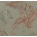 Follower of Noel-Nicolas Coypel (France, 1690 - 1734)  8-5/8" x 9-1/4" paperA sheet of studies of