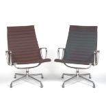 A Pair of Herman Miller Eames Aluminum Group Chairs 34-1/2" x 24-1/2" x 27"A pair of Eames