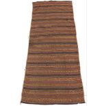 Kilm Tent Fragment, 19th Century 8'10" x 3'6-1/2"Dyed wood, flat wove panel in many colors,