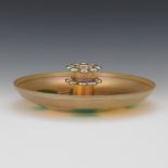 Tiffany Lily Pad Center Bowl with Flower Frog 12-1/2"  x 3-3/4" Tiffany Lily pad center bowl with