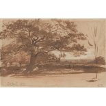 George Richmond, R.A. (English, 1809-1896)  5-5/8" x 8-3/4" paper Oxford Kent, 1857. Brown wash over