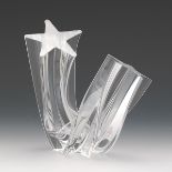 Steuben Crystal "Star Stream" 5-3/4" x 5-1/2"Steuben crystal shooting star sculpture, acid etched