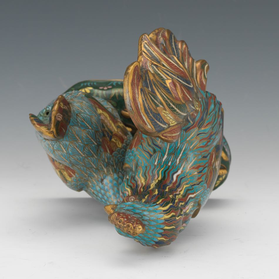 Chinese Cloisonne Grouping of Rooster and Hen, ca. Late Qing Dynasty/Republic Period 9" x 6-1/2" x - Image 6 of 7