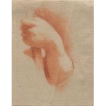 Italian School, ca. 18th Century 5-1/8" x 3-7/8" paperStudy of a hand. Red chalk on cream laid