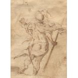 Italian School, 17th Century 6-3/8" x 4-3/8" paper A standing soldier seen from behind. Pen, brown