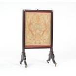 Regency Period Fire Screen, English, ca. 1810-20 3'2-3/8" x  1'9-1/2" x 1'3-1/2" at feetMahogany