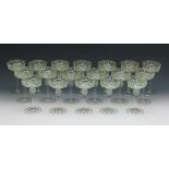 Eighteen Salviati Champagne Coupes, with Moser Decoration, ca. Early 20th Century  6-1/2" x 3-3/4"