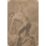 French School, 18th Century 16-1/2" x 14-1/8" (1), 21" x 14-1/8" (2) paper Two Academy drawings of