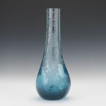 Chinese Etched Glass Vase, ca. Republic Period  15-1/8"Very heavy glass in an elongated pear form.