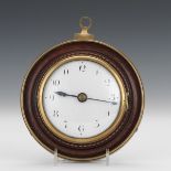 Inlaid French Wall Clock 6-1/2"DEarly Frenh wall clock in inlaid walnut wood, banding in multi color