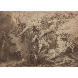 Felice Giani (Genoa, 1758-1823, Rome)  12-1/2" x 17-1/2" paper Achilles hastening to avenge the