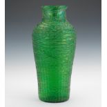 Loetz Glass Vase Exhibited at the Paris World Exposition, 1900 20" x 10"Large blue/green glass