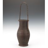 Japanese Bamboo Ikebana Basket 23"Tightly woven, round bamboo basket with a long neck and flared