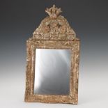 Carved and Gilt Wood Mirror, Louis XVI Period 19" x 10-1/4"Hand carved wood frame with gesso, silver