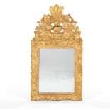 Carved and Gilt Wood Mirror, Louis XIV Period 29-1/2" x 17-3/4"Hand carved gilt wood and gesso frame