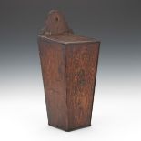 George III Oak Candle Box, c. 1810 16-1/4" x 6-1/2" x 6-1/4"A pipe or candle box, hinged lid and