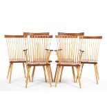 Six Thos. Moser "Eastward" Dinning Chairs 39 Â¼" x 20 Â¾" x 20" side chairs, 42-1/8" x 24-1/2" x 22"