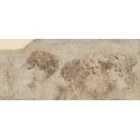 Circle of Gaetano Gandolfi (Italian, 1734 - 1802)  5-1/8" x 11-3/4" paper Study of three male and