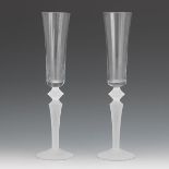 A Pair of Baccarat Mille Nuits Flutissimo Ice Champagne Flutes 11-5/8" Two fluted champagne