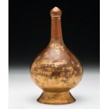 A TOMBAK GILT COPPER ROSEWATER SPRINKLER An early period Ottoman, pear shape with a slender tapering