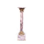 MARBLE PEDESTALS Neo-Classical Marble Pedestal, Column with Ormolu Details,  19 th c. h: 107 cm