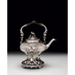 AZNAVOUR STYLE TEA POT WITH STAND French, metal, Ottoman Aznavour style tea pot.  19 th c. 30cm