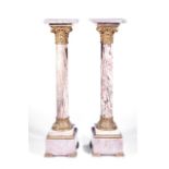 A PAIR of MARBLE PEDESTALS French, a pair of Neo-Classical Marble Pedestal, Column with Ormolu