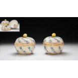 A PAIR of MEISSEN MARKOLONI BOWLS WITH COVER German,marked  Meissen (1762), Made for the Ottoman