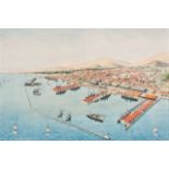 MERSİN HARBOR Made by the French architect firm, project drawing for the Mersin Harbour. 20 th c. 65