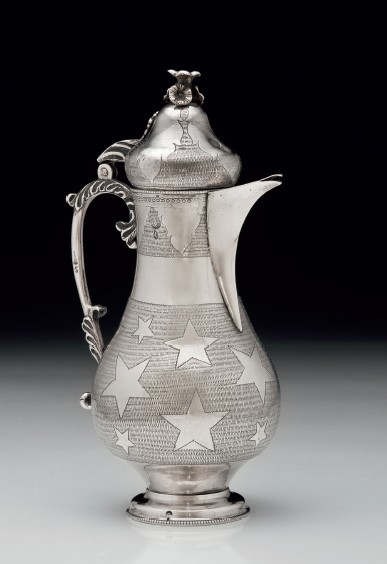 SILVER EWER Ottoman, marked with Sultan Abdülaziz Han tugra, coffee ewer. 19 th c. 21 cm - 365 gr
