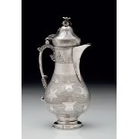 SILVER EWER Ottoman, marked with Sultan Abdülaziz Han tugra, coffee ewer. 19 th c. 21 cm - 365 gr