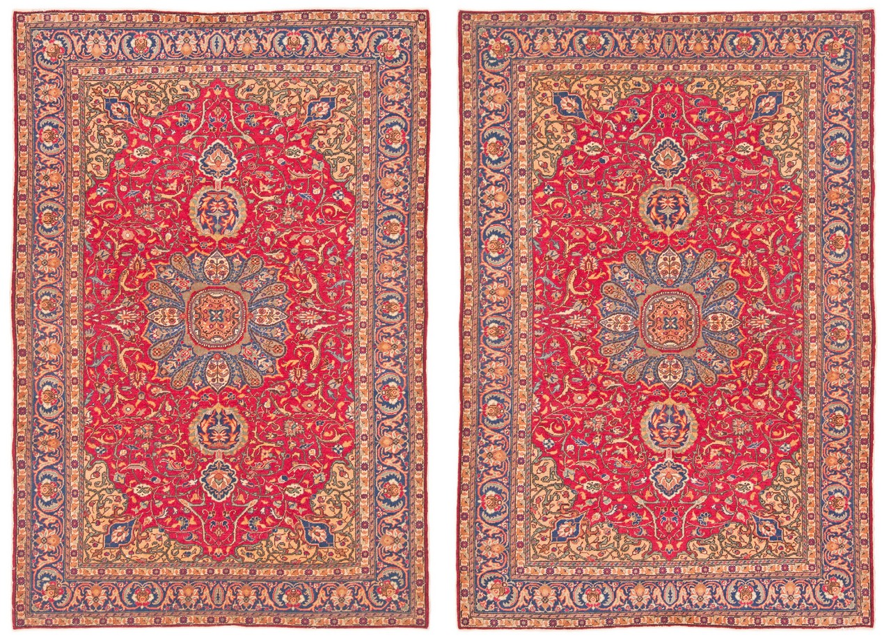 PAIR of PERSIAN RUGS Pers,  Kashan. 20 th c. 155 x 225 cm