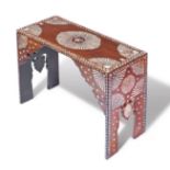 TORTOISE SHELL and MOTHER of PEARL QURAN READING TABLE. Ottoman, made from walnut wood, inlaid