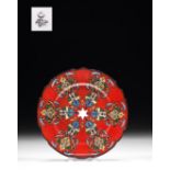 YILDIZ PORCELAIN PLATE Ottoman, made in Yildiz Porcelain Factory.. 1310 - 21 AH.  21,5 cm