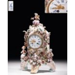 BREGUET PORCELAIN TABLE CLOCK German, signed Breguet. 19 th c. 46 cm