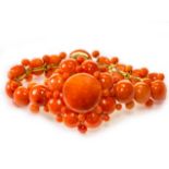 A Victorian Mediterranean coral bracelet, Wt. 33.8g, length 16cm.