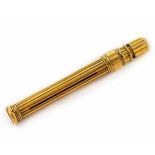 An antique 18ct gold cigarette holder, stamped S Mordan & Co 1895, length 7.8cm, Wt. 16.2g.